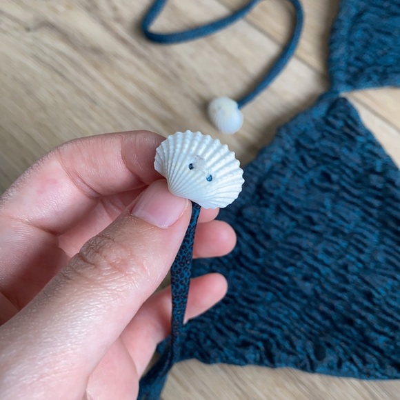 Tori Praver Smocked Animal Print Teal Bikini M - Picture 3 of 5